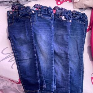 Worn childrens place jeans